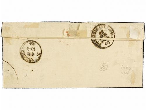 ✉ FRANCIA. 1862. PARÍS a BRUSELAS. 20 cts. azul (2). Matasel