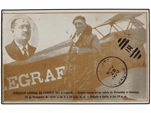 ✉ ECUADOR. 1920 (28 Noviembre). RIO BAMBA a QUITO. PRIMER VU
