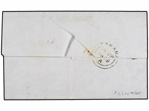 ✉ COSTA RICA. 1849. PUNTA ARENAS (Costa Rica) a LIMA (Perú).