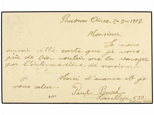 ✉ ARGENTINA. 1917 (2 Septiembre). BUENOS AIRES a MONTEVIDEO.