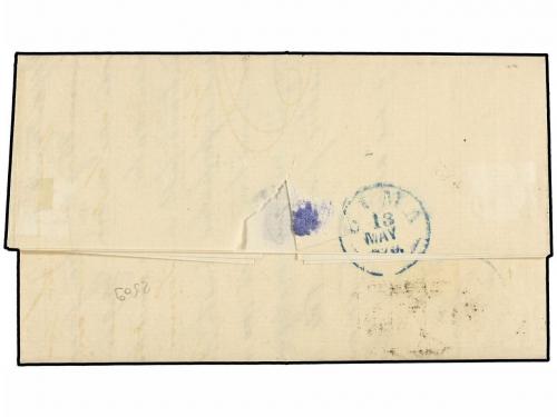 ✉ PERU. Sc. 14. 1868. CONCEPCIÓN a LIMA. 1 dinero verde, mat