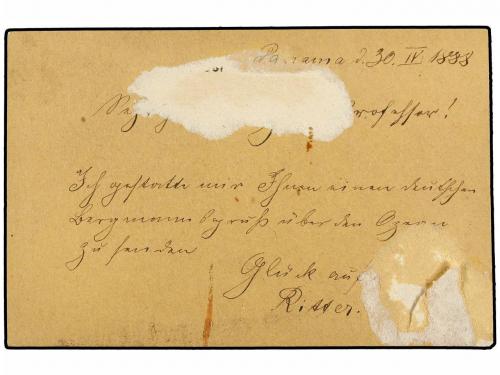 ✉ PANAMA. Sc. 8. 1881. PANAMA a ZURICH. Entero Postal de Col