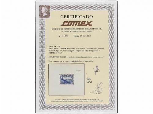 ** ESPAÑA. Ed. 760. HB. Aéreo + 5 pts. azul. Excelente calid