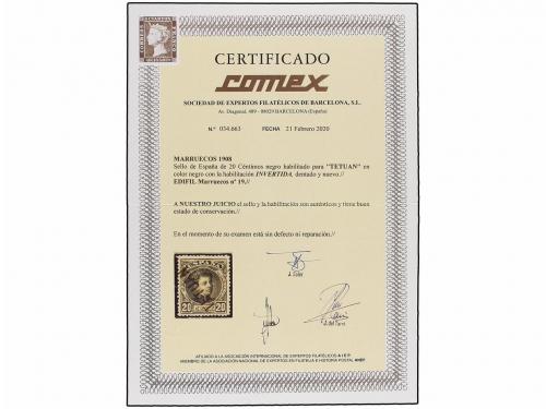 * COLONIAS ESPAÑOLAS: MARRUECOS. Ed. 19hi. 20 cts. negro. HA