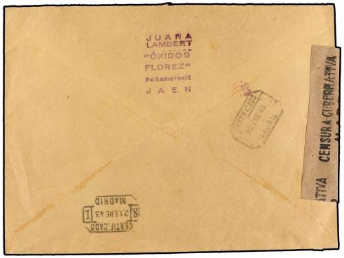 ✉ ESPAÑA. Ed. 954/56. 1943. JAÉN a RABAT (Marruecos). Serie 