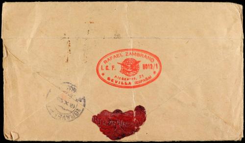 ✉ ESPAÑA. Ed. 576, 578, 598, 663, 673. 1933. SEVILLA a HOLAN