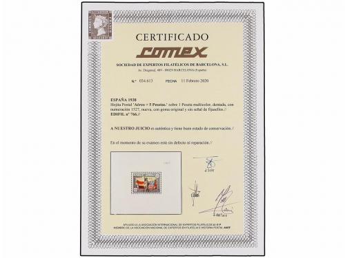 ** ESPAÑA. Ed. 766. HB Aéreo + 5 pts. multicolor. LUJO. Rara