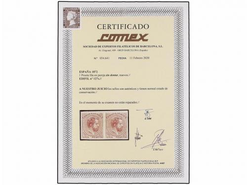 * ESPAÑA. Ed. 127s (2). 1 pta. lila. Pareja SIN DENTAR. Muy 