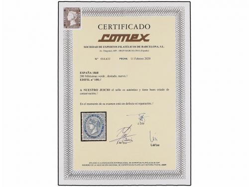* ESPAÑA. Ed. 100. 200 mils. verde. PIEZA DE LUJO. Cert. COM