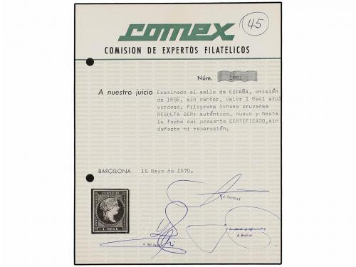 * ESPAÑA. Ed. 45. 1 real azul verde. Grandes márgenes, color