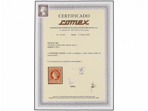 (*) ESPAÑA. Ed. 54. 19 cuartos castaño. PIEZA DE LUJO. Cert.