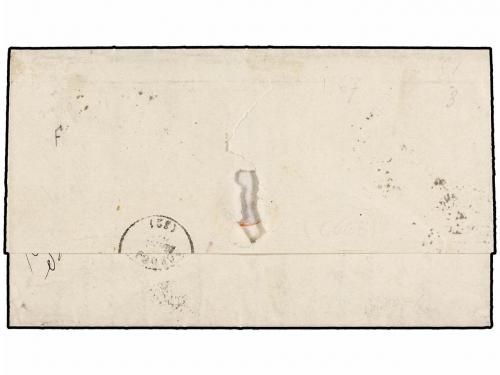 ✉ INDIA FRANCESA. 1871. PONDICHERY a FRANCA. Circulada con u