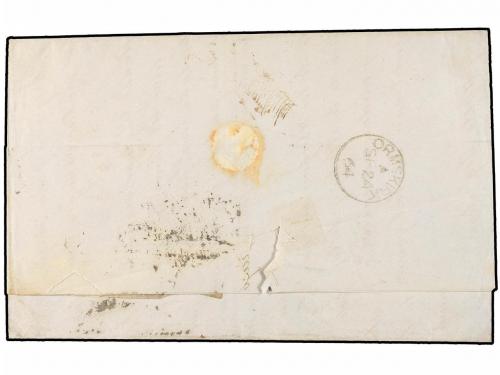 ✉ ESPAÑA. Ed. 68. 1866. CÁDIZ a INGLATERRA. 2 reales azul, m