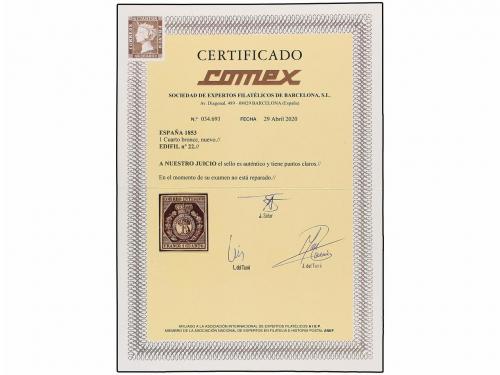 (*) ESPAÑA. Ed. 22. 1 cuarto bronce dorado. Excelente presen