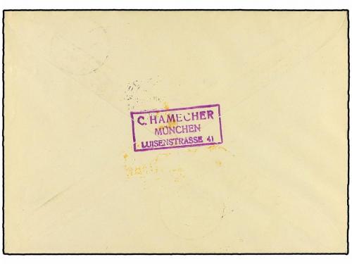 ✉ ZEPPELIN. 1932. SWITZERLAND. ROMANS HORN to SURREY (Great 