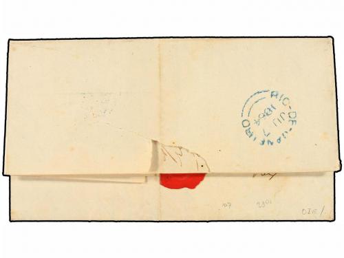 ✉ BRASIL. 1864. RIO DE JANEIRO a MONTEVIDEO. Carta completa 