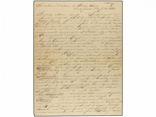 ✉ BRASIL. 1864. RIO DE JANEIRO a MONTEVIDEO. Carta completa 