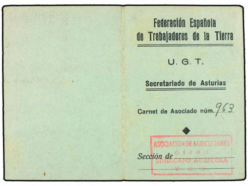 ° ESPAÑA GUERRA CIVIL. ASTURIAS. Sello de cuota Sin valor en