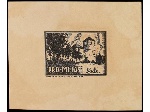 ESPAÑA GUERRA CIVIL. MIJAS. 5 cts. negro. PRUEBA DE REPORTE 