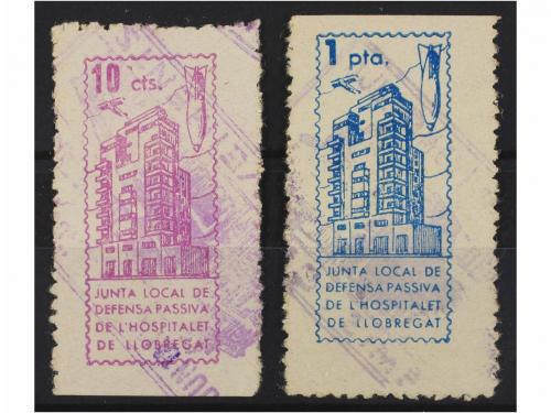 ° ESPAÑA GUERRA CIVIL. HOSPITALET DE LLOBREGAT. 10 cts. lila