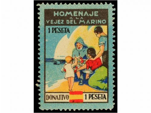 * ESPAÑA GUERRA CIVIL. MALLORCA. 1 pta. multicolor s. azulad