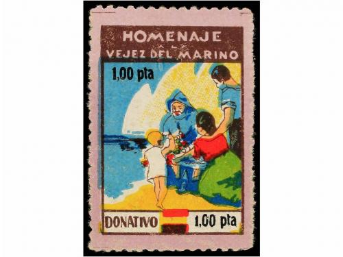 * ESPAÑA GUERRA CIVIL. MALLORCA. 1 pta. multicolor s. violet