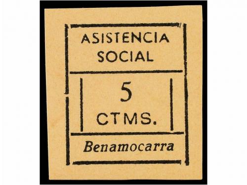* ESPAÑA GUERRA CIVIL. BENAMOCARRA. 5 cts. negro tipo I. Asi