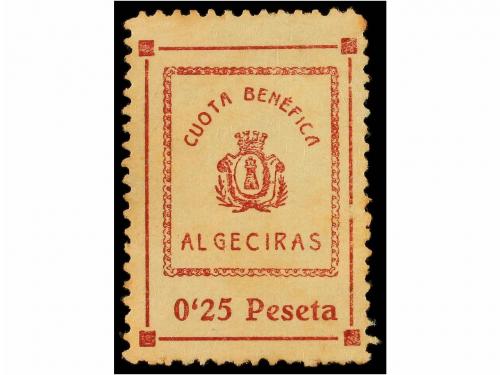* ESPAÑA GUERRA CIVIL. ALGECIRAS. 25 cts. castaño. Cuota Ben