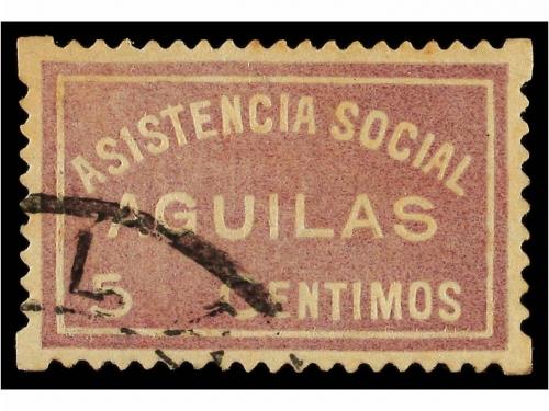* ESPAÑA GUERRA CIVIL. ÁGUILAS. 5 cts. lila. Asistencia Soci