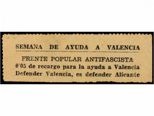 * ESPAÑA GUERRA CIVIL. ALICANTE. 5 cts. negro s. gris. Seman