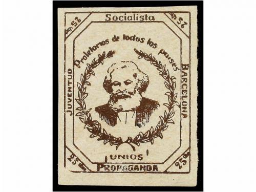* ESPAÑA GUERRA CIVIL. BARCELONA. 25 cts. castaño. Juventud 