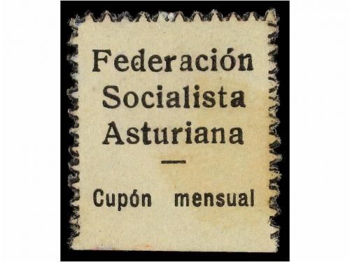 * ESPAÑA GUERRA CIVIL. ASTURIAS. Sello de cupón. Federación 