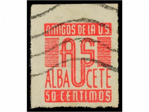 ° ESPAÑA GUERRA CIVIL. ALBACETE. 50 cts. rosa. Amigos de la 