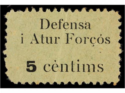 * ESPAÑA GUERRA CIVIL. MANRESA. 5 cts. negro s. verde. Atur 