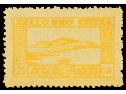 * ESPAÑA GUERRA CIVIL. CEUTA. 25 cts. amarillo. (Al. 7). 