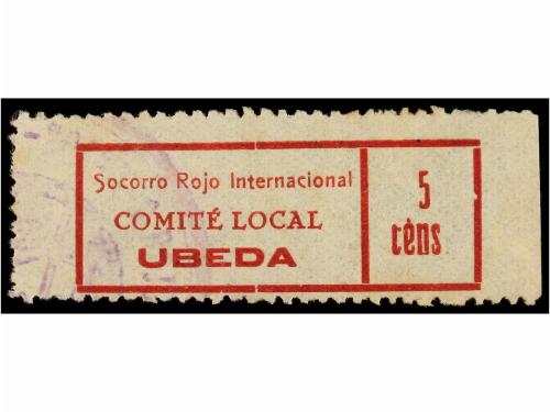 ° ESPAÑA GUERRA CIVIL. ÚBEDA. 5 cts. rojo "cens" S.R.I. (Al.