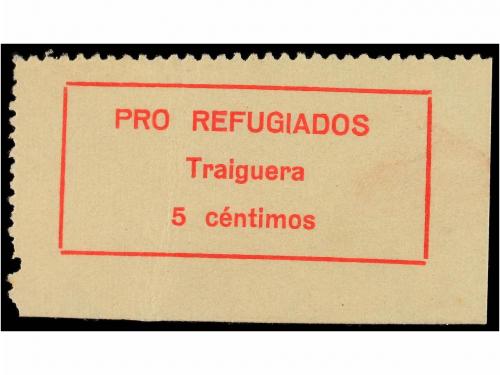 * ESPAÑA GUERRA CIVIL. TRAIGUERA. 5 cts. rojo. Pro Refugiado