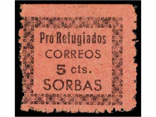* ESPAÑA GUERRA CIVIL. SORBAS. 5 cts. negro s. rosa. Pro Ref