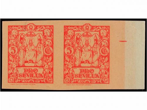 * ESPAÑA GUERRA CIVIL. SEVILLA. 5 cts. rojo pareja sin denta