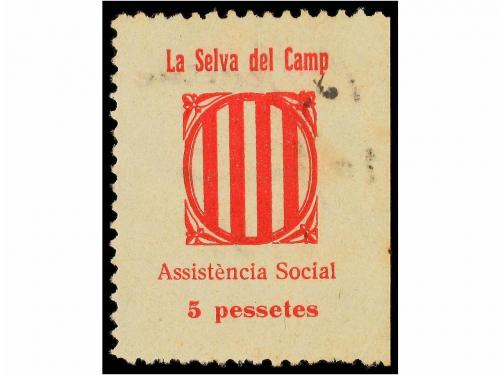* ESPAÑA GUERRA CIVIL. LA SELVA DEL CAMP. 5 pts. rojo. Assit