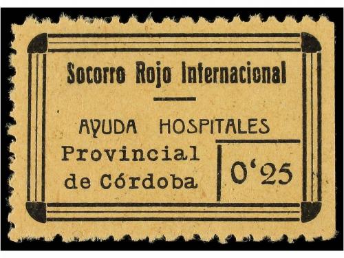 * ESPAÑA GUERRA CIVIL. CÓRDOBA. 25 cts. negro s. amarillo.S.
