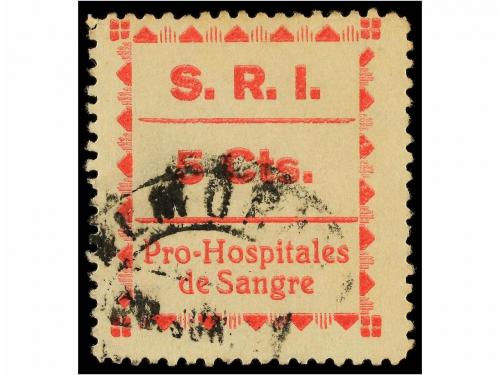 ° ESPAÑA GUERRA CIVIL. ALMORADI. 5 cts. rojo. S.R.I. Hospita