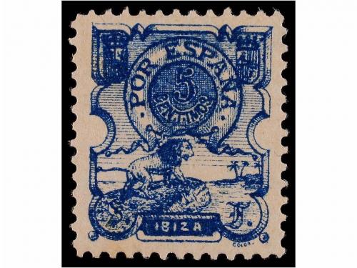 * ESPAÑA: VIÑETAS. BALEARES GUERRA DE CUBA. 5 cts. rojo Mall