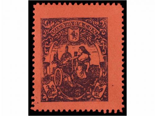 * ESPAÑA: VIÑETAS. VIVA ARAGÓN. Trece viñetas en distintos c