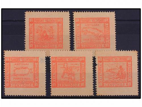 * ESPAÑA: VIÑETAS. BARCELONA GUERRA DE CUBA. Serie de cinco 