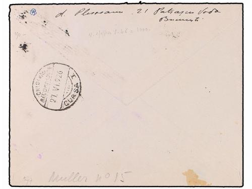 ✉ RUMANIA. 1926 (24-VI). BUCAREST a CHISINAU. FIRST FLIGHT. 