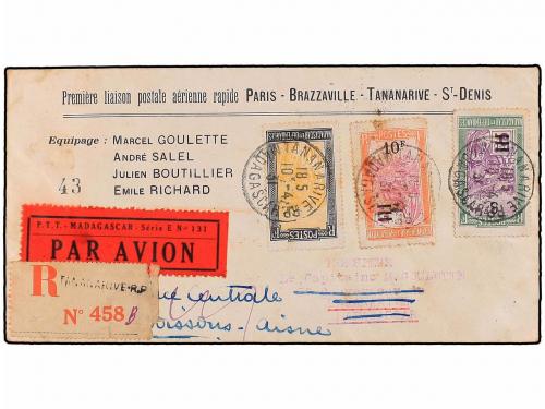✉ MADAGASCAR. 1931 (10-IV). MADAGASCAR - FRANCIA. PRIMER VUE