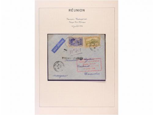 ✉ REUNION. 1933-38. Cuatro PRIMEROS VUELOS, incluyendo el re