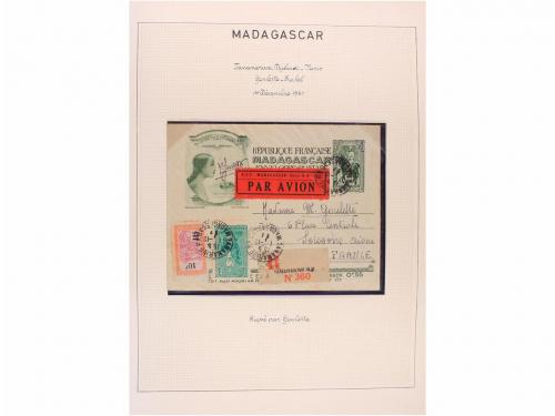 ✉ MADAGASCAR. 1929-1938. PRIMEROS VUELOS. Colección de 25 ca