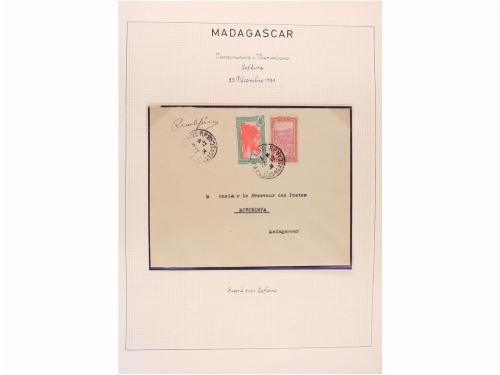 ✉ MADAGASCAR. 1929-1938. PRIMEROS VUELOS. Colección de 25 ca